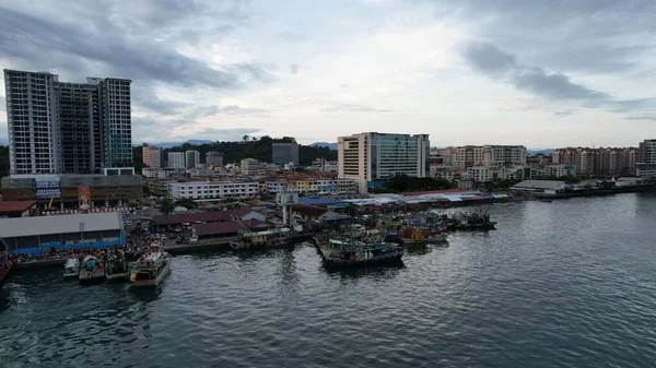 Kota Kinabalu Sabah Malásia Junho 2022 Orla Marítima Área Esplanada — Fotografia de Stock