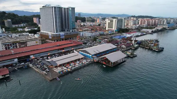 Kota Kinabalu Sabah Malásia Junho 2022 Orla Marítima Área Esplanada — Fotografia de Stock