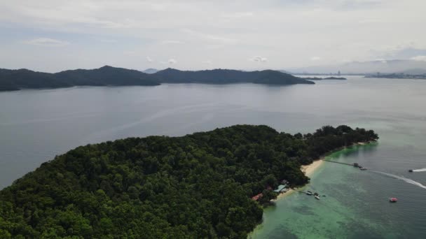 Paisaje Junto Playa Dentro Las Islas Manukan Mamutik Sapi Kota — Vídeo de stock