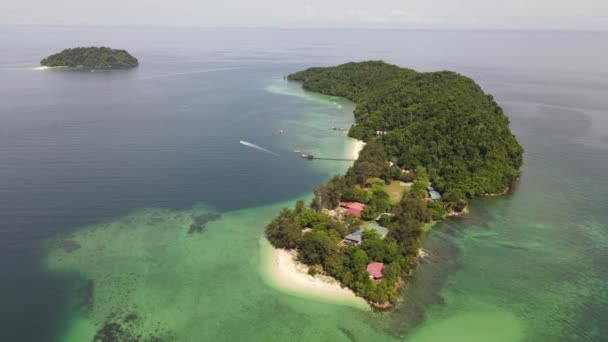 Het Strand Landschap Binnen Eilanden Manukan Mamutik Sapi Kota Kinabalu — Stockvideo