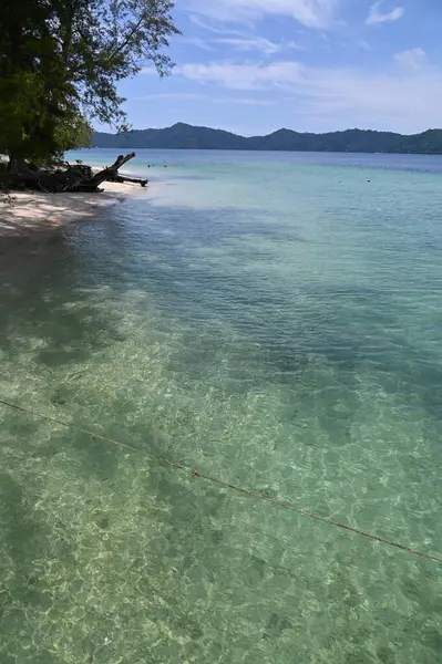 Paesaggio Sulla Spiaggia All Interno Delle Isole Manukan Mamutik Sapi — Foto Stock