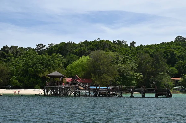 Paisaje Junto Playa Dentro Las Islas Manukan Mamutik Sapi Kota —  Fotos de Stock