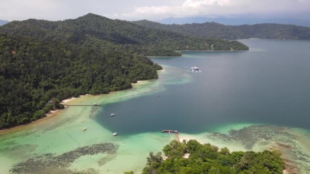 Krajobraz Nadmorski Wyspach Manukan Mamutik Sapi Kota Kinabalu Sabah Malezja — Wideo stockowe