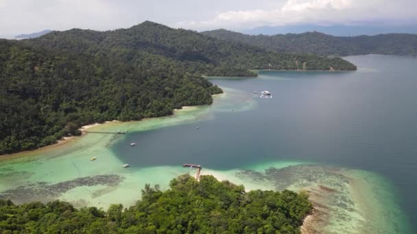 Paisaje Junto Playa Dentro Las Islas Manukan Mamutik Sapi Kota — Vídeo de stock