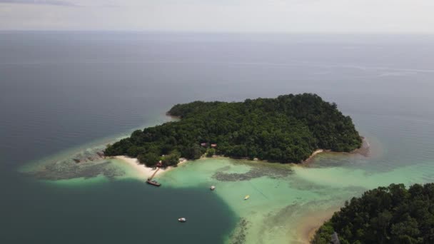 Het Strand Landschap Binnen Eilanden Manukan Mamutik Sapi Kota Kinabalu — Stockvideo