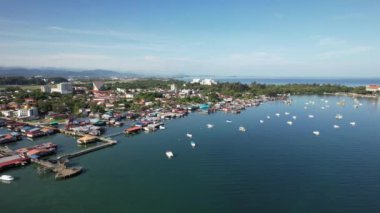 Kota Kinabalu, Sabah Malezya 14 Haziran 2022: Kota Kinabalu Şehir Merkezi Rıhtım ve Kordon Bölgesi