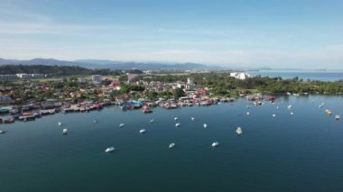 Kota Kinabalu, Sabah Malezya 14 Haziran 2022: Kota Kinabalu Şehir Merkezi Rıhtım ve Kordon Bölgesi