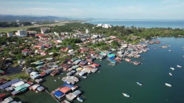 Kota Kinabalu, Sabah Malezya 14 Haziran 2022: Kota Kinabalu Şehir Merkezi Rıhtım ve Kordon Bölgesi