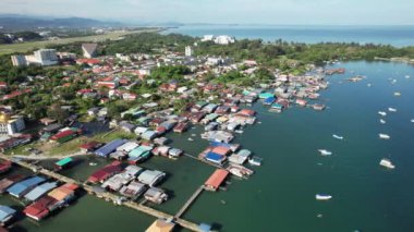 Kota Kinabalu, Sabah Malezya 14 Haziran 2022: Kota Kinabalu Şehir Merkezi Rıhtım ve Kordon Bölgesi