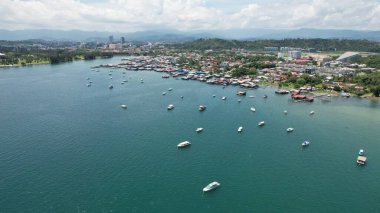 Kota Kinabalu, Sabah Malezya 14 Haziran 2022: Kota Kinabalu Şehir Merkezi Rıhtım ve Kordon Bölgesi
