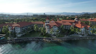 Kota Kinabalu, Sabah Malezya 14 Haziran 2022: Kota Kinabalu Şehir Merkezi Rıhtım ve Kordon Bölgesi