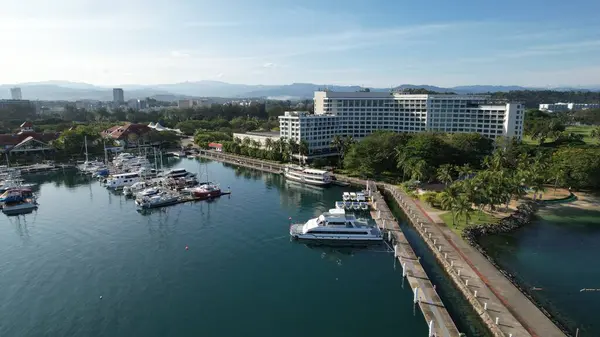 Kota Kinabalu Sabah Maleisië Juni 2022 Het Waterfront Esplanade Gebied — Stockfoto
