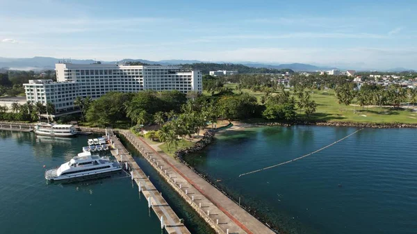 Kota Kinabalu Sabah Maleisië Juni 2022 Het Waterfront Esplanade Gebied — Stockfoto