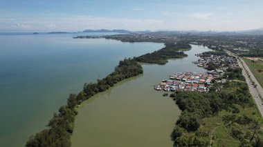 Kota Kinabalu, Sabah Malezya 14 Haziran 2022: Kota Kinabalu Şehir Merkezi Rıhtım ve Kordon Bölgesi