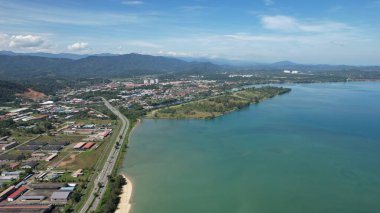 Kota Kinabalu, Sabah Malezya 14 Haziran 2022: Kota Kinabalu Şehir Merkezi Rıhtım ve Kordon Bölgesi