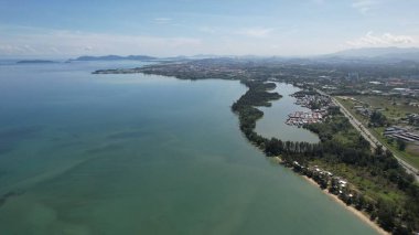 Kota Kinabalu, Sabah Malezya 14 Haziran 2022: Kota Kinabalu Şehir Merkezi Rıhtım ve Kordon Bölgesi