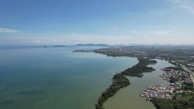 Kota Kinabalu, Sabah Malezya 14 Haziran 2022: Kota Kinabalu Şehir Merkezi Rıhtım ve Kordon Bölgesi