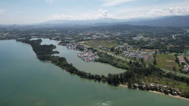 Kota Kinabalu, Sabah Malezya 14 Haziran 2022: Kota Kinabalu Şehir Merkezi Rıhtım ve Kordon Bölgesi