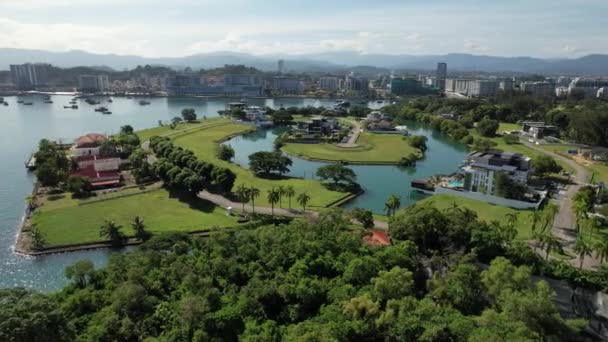 Kota Kinabalu Sabah Malaysia Juni 2022 Die Ufer Und Promenadengegend — Stockvideo