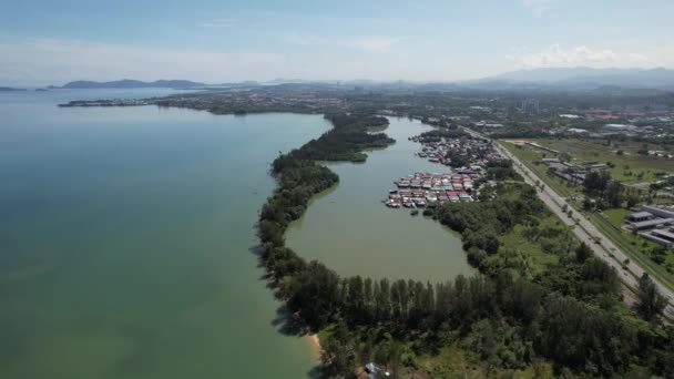 Kota Kinabalu Sabah Malaysia Juni 2022 Waterfront Och Esplanade Området — Stockvideo