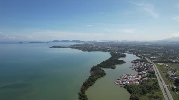 Kota Kinabalu Sabah Μαλαισία Ιουνίου 2022 Waterfront Esplanade Area Kota — Αρχείο Βίντεο