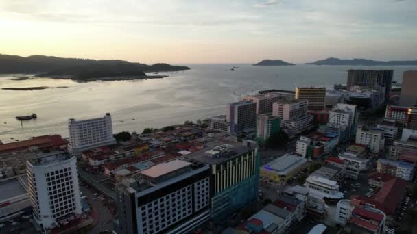 Kota Kinabalu Sabah Μαλαισία Ιουνίου 2022 Waterfront Esplanade Area Kota — Αρχείο Βίντεο