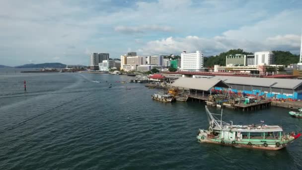 Kota Kinabalu Sabah Malásia Junho 2022 Orla Marítima Área Esplanada — Vídeo de Stock