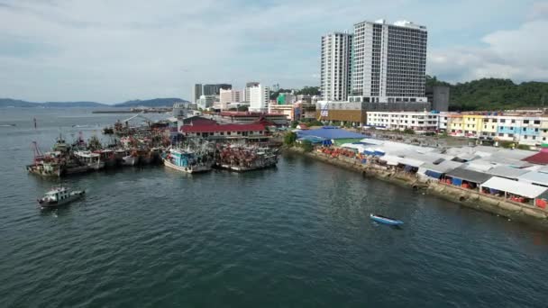 Kota Kinabalu Sabah Μαλαισία Ιουνίου 2022 Waterfront Esplanade Area Kota — Αρχείο Βίντεο