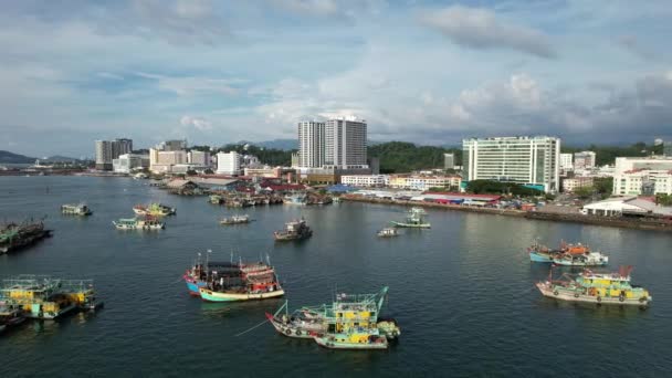 Kota Kinabalu Sabah Malásia Junho 2022 Orla Marítima Área Esplanada — Vídeo de Stock