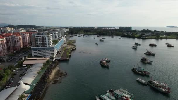 Kota Kinabalu Sabah Μαλαισία Ιουνίου 2022 Waterfront Esplanade Area Kota — Αρχείο Βίντεο