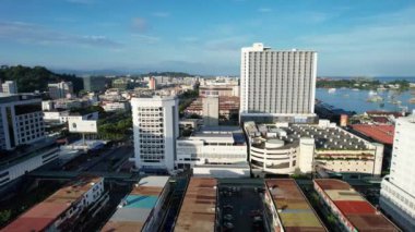 Gaya Adası 'ndaki Köylerin Sahnesi, Kota Kinabalu, Sabah Malezya