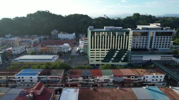 Paisaje Las Aldeas Dentro Isla Gaya Kota Kinabalu Sabah Malasia — Vídeo de stock