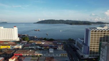 Gaya Adası 'ndaki Köylerin Sahnesi, Kota Kinabalu, Sabah Malezya