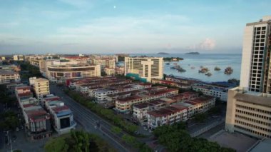 Gaya Adası 'ndaki Köylerin Sahnesi, Kota Kinabalu, Sabah Malezya