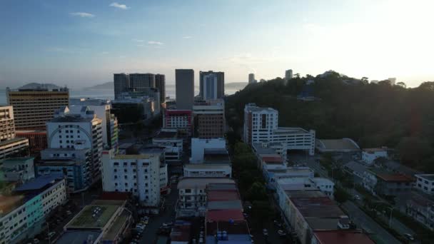 Paysage Des Villages Île Gaya Kota Kinabalu Sabah Malaisie — Video