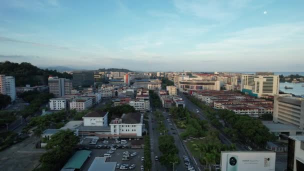 Krajobraz Wsi Wyspie Gaya Kota Kinabalu Sabah Malezja — Wideo stockowe