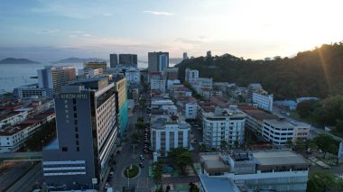 Gaya Adası 'ndaki Köylerin Sahnesi, Kota Kinabalu, Sabah Malezya