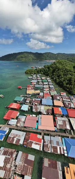 Paisaje Las Aldeas Dentro Isla Gaya Kota Kinabalu Sabah Malasia — Foto de Stock