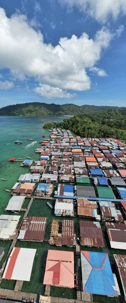 Paisaje Las Aldeas Dentro Isla Gaya Kota Kinabalu Sabah Malasia — Foto de Stock