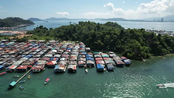 Paysage Des Villages Île Gaya Kota Kinabalu Sabah Malaisie — Photo