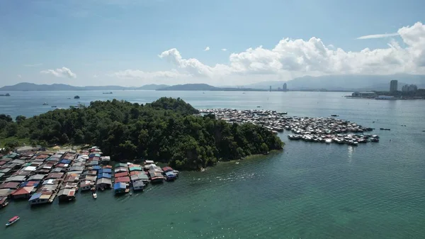 Krajobraz Wsi Wyspie Gaya Kota Kinabalu Sabah Malezja — Zdjęcie stockowe
