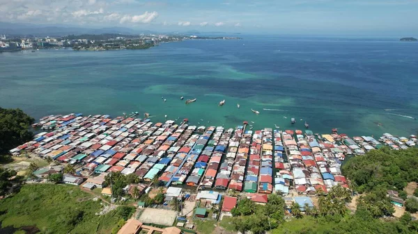 Scenery Villages Gaya Island Kota Kinabalu Sabah Malaysia — Stock Photo, Image