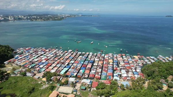 Paisaje Las Aldeas Dentro Isla Gaya Kota Kinabalu Sabah Malasia — Foto de Stock