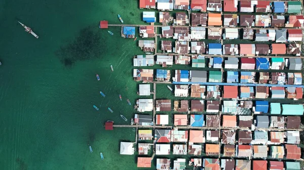 Die Landschaft Der Dörfer Auf Der Insel Gaya Kota Kinabalu — Stockfoto