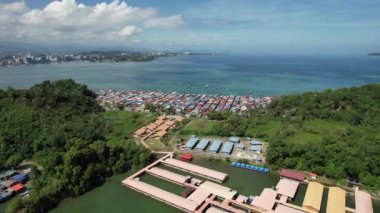 Gaya Adası 'ndaki Köylerin Sahnesi, Kota Kinabalu, Sabah Malezya