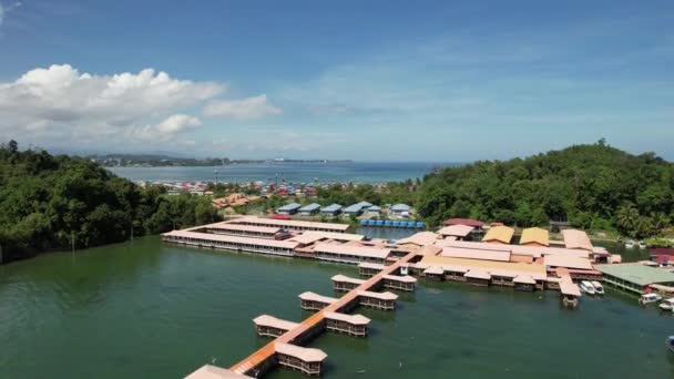 Gaya Adası Ndaki Köylerin Sahnesi Kota Kinabalu Sabah Malezya — Stok video
