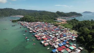Gaya Adası 'ndaki Köylerin Sahnesi, Kota Kinabalu, Sabah Malezya