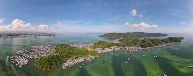 Gaya Adası 'ndaki Köylerin Sahnesi, Kota Kinabalu, Sabah Malezya