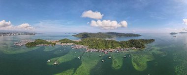 Gaya Adası 'ndaki Köylerin Sahnesi, Kota Kinabalu, Sabah Malezya