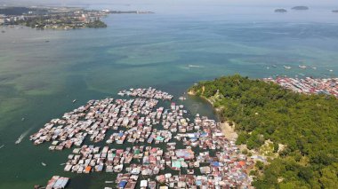 Gaya Adası 'ndaki Köylerin Sahnesi, Kota Kinabalu, Sabah Malezya